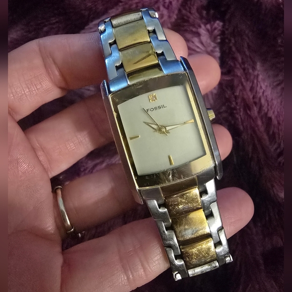 Fossil PR-5233 Women's Two Tone Quartz Watch Jeweled Acent - Picture 1 of 8